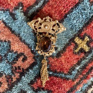 Signed Fiorenza Topaz Brooch